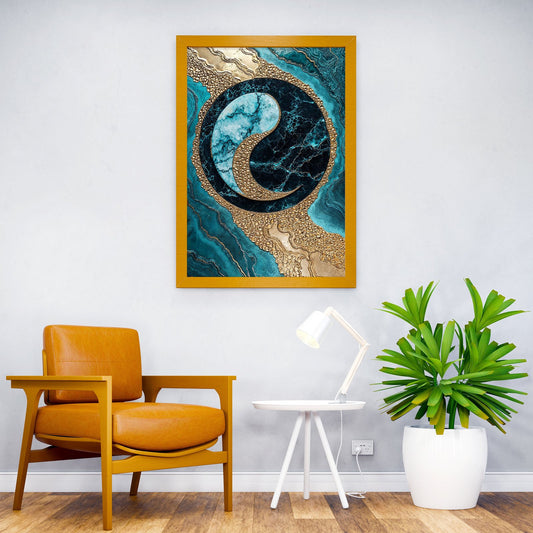 Yin Yang Marble Art Asian Style Poster | Wall Art for Home & Office | High-Quality Print - High-Quality Visual Display