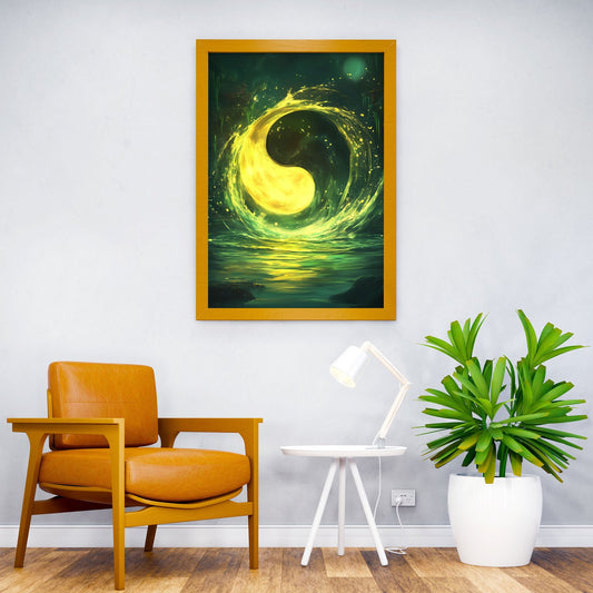 Yin Yang Moon Asian Style Poster | Wall Art for Home & Office | High-Quality Print - High-Quality Visual Display