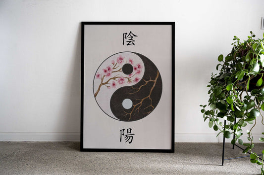 Yin Yang Summer Winter Asian Style Poster | Wall Art for Home & Office | High-Quality Print - High-Quality Visual Display