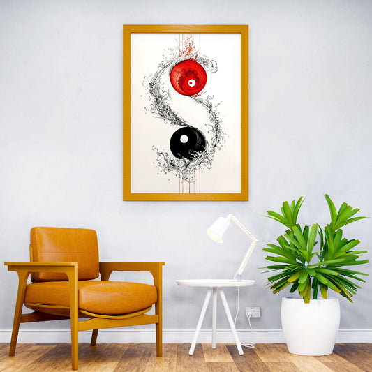 Yin Yang Symbol Asian Style Poster | Wall Art for Home & Office | High-Quality Print - High-Quality Visual Display