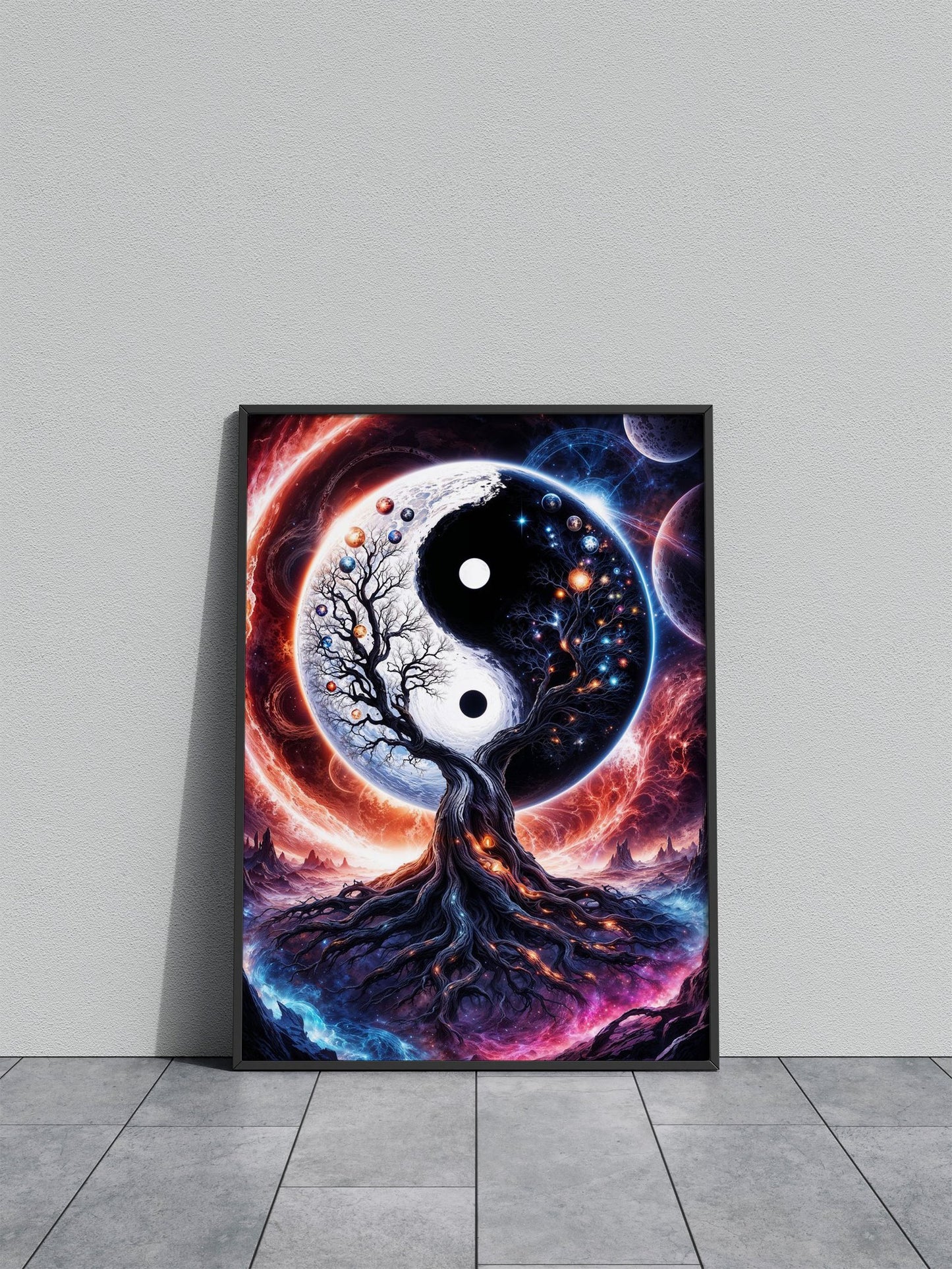 Yin Yang Tree of Life Asian Style Poster | Wall Art for Home & Office | High-Quality Print