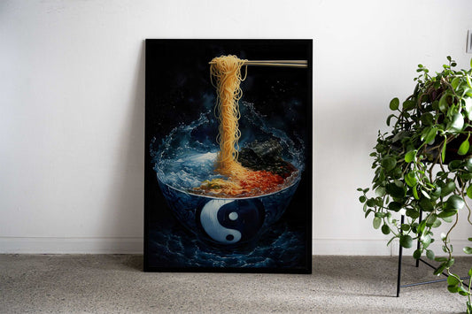 Yin and Yang Ramen Asian Style Poster | Wall Art for Home & Office | High-Quality Print - High-Quality Visual Display