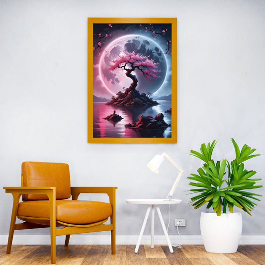 Yin and yang Moonlight Asian Style Poster | Wall Art for Home & Office | High-Quality Print - High-Quality Visual Display
