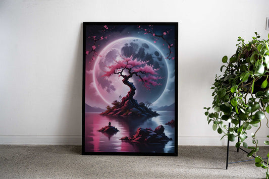 Yin and yang Moonlight Asian Style Poster | Wall Art for Home & Office | High-Quality Print - High-Quality Visual Display