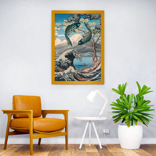 Yin yang koi fish ukiyoe Asian Style Poster | Wall Art for Home & Office | High-Quality Print - High-Quality Visual Display