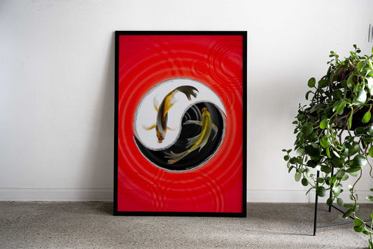 Yin yang koi fish Asian Style Poster | Wall Art for Home & Office | High-Quality Print - High-Quality Visual Display