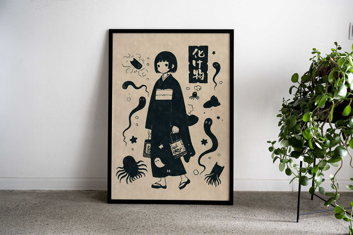 Yokai Bakemono Girl Asian Style Poster | Wall Art for Home & Office | High-Quality Print - High-Quality Visual Display