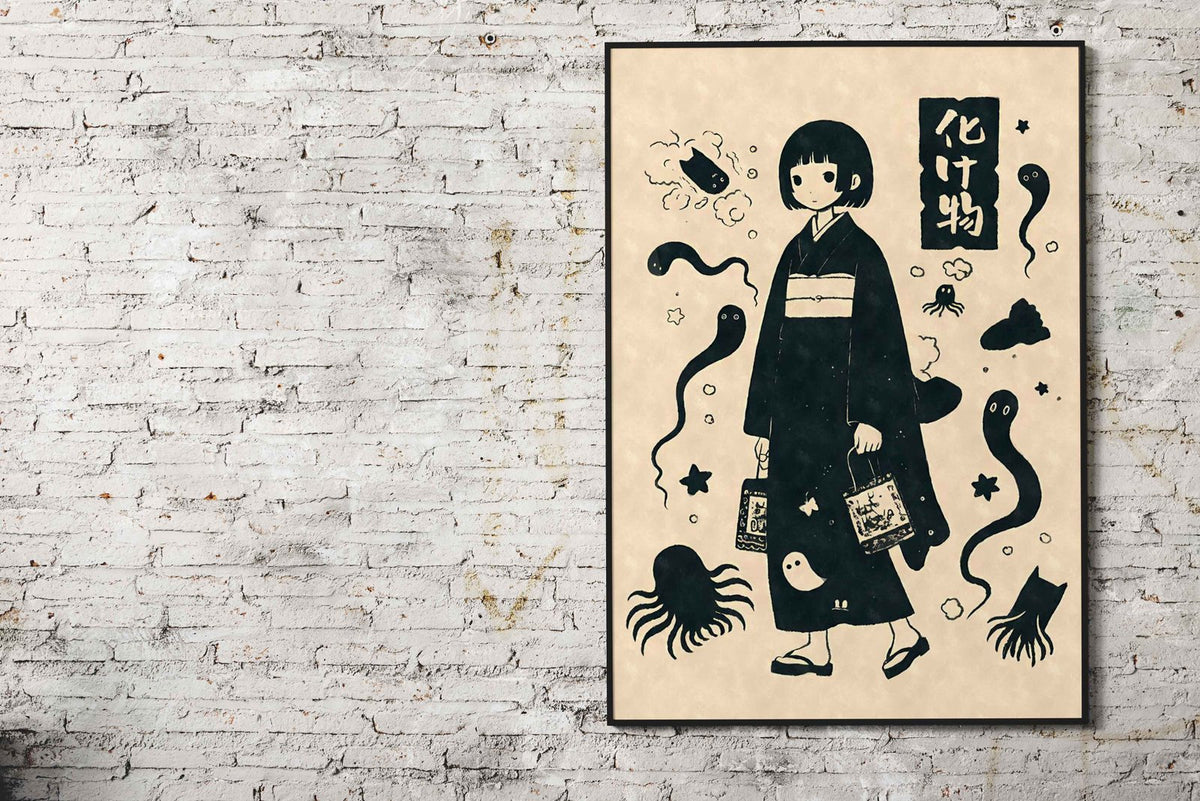 Yokai Bakemono Girl Asian Style Poster | Wall Art for Home & Office | High-Quality Print - High-Quality Visual Display