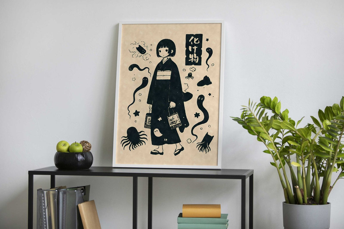 Yokai Bakemono Girl Asian Style Poster | Wall Art for Home & Office | High-Quality Print - High-Quality Visual Display