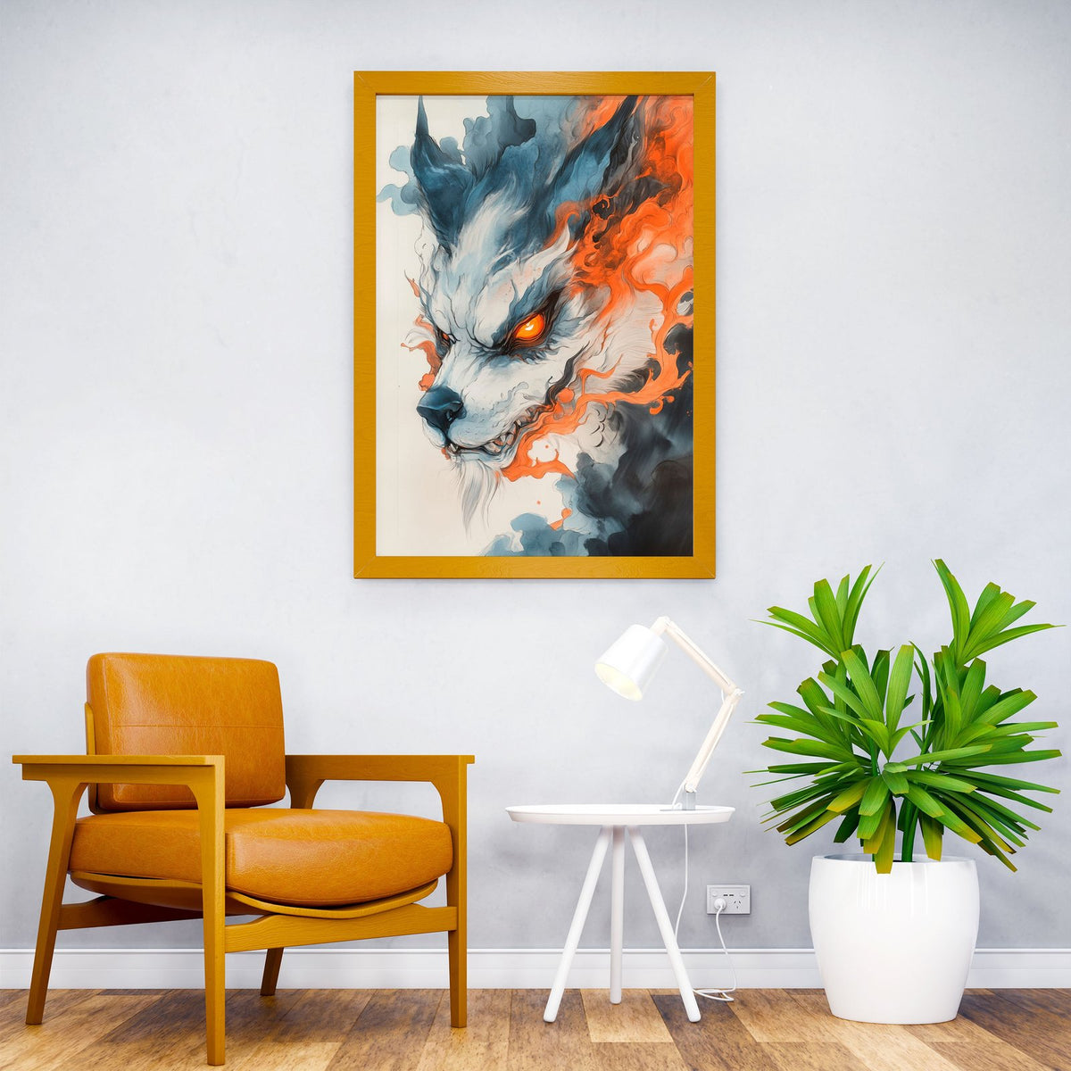 Yokai Kitsune Fox Watercolor Asian Style Poster | Wall Art for Home & Office | High-Quality Print - High-Quality Visual Display