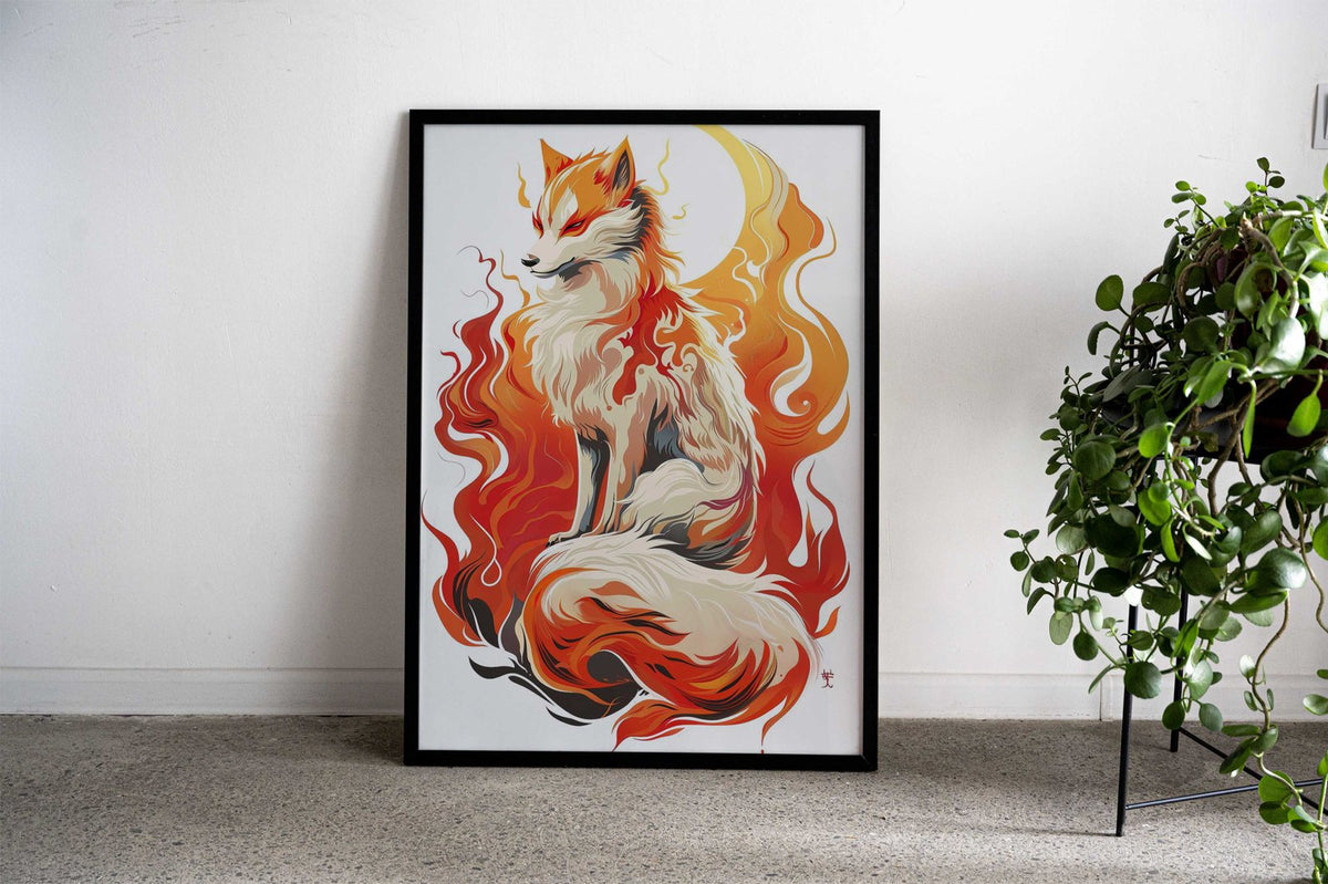 Yokai Kitsune Asian Style Poster | Wall Art for Home & Office | High-Quality Print - High-Quality Visual Display