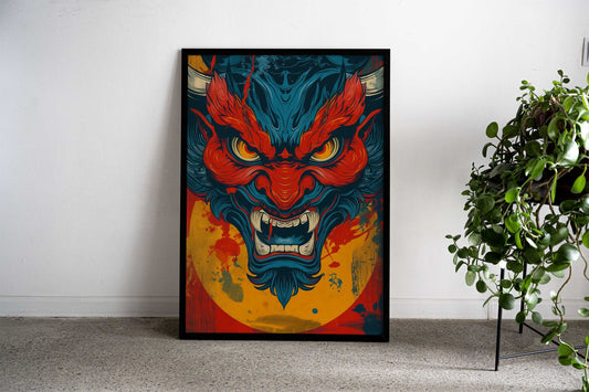 Yokai Oni Demon Asian Style Poster | Wall Art for Home & Office | High-Quality Print - High-Quality Visual Display