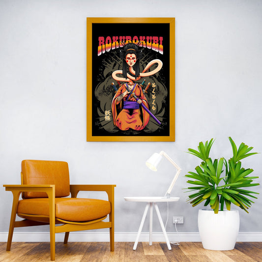 Yokai Rokurokubi Geisha Warrior Asian Style Poster | Wall Art for Home & Office | High-Quality Print - High-Quality Visual Display