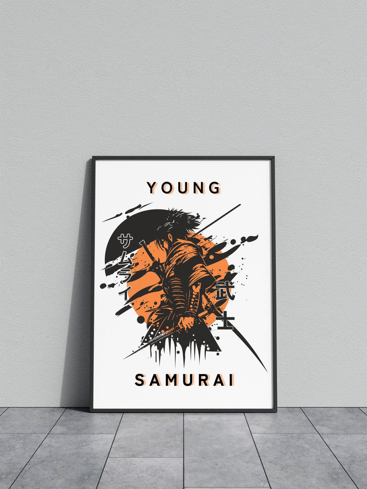 Young Samurai Orange Asian Style Poster | Wa ll Art for Home & Office | High-Quality Print - High-Quality Visual Display
