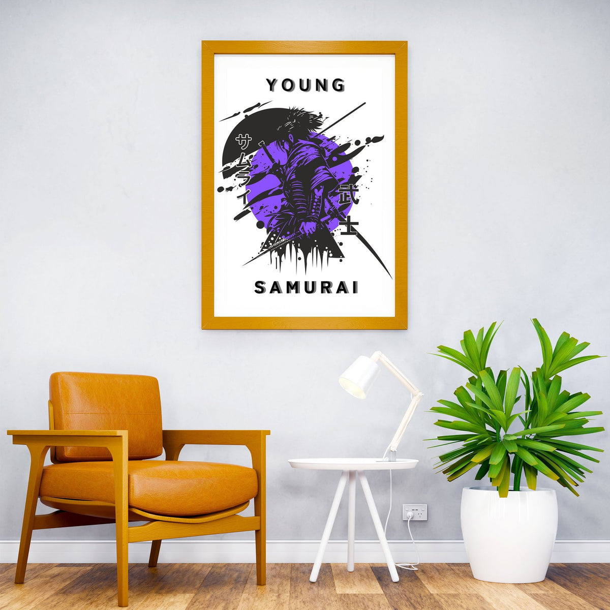 Young Samurai Purple Asian Style Poster | Wal l Art for Home & Office | High-Quality Print - High-Quality Visual Display
