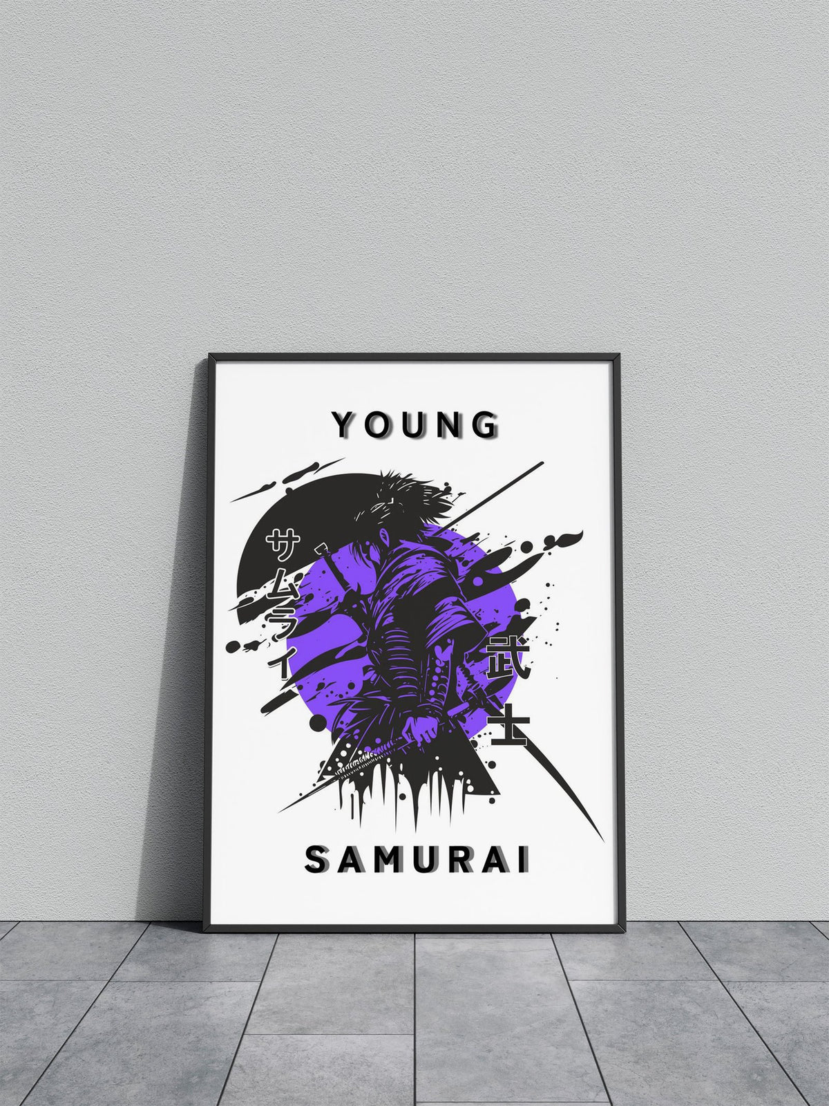 Young Samurai Purple Asian Style Poster | Wal l Art for Home & Office | High-Quality Print - High-Quality Visual Display