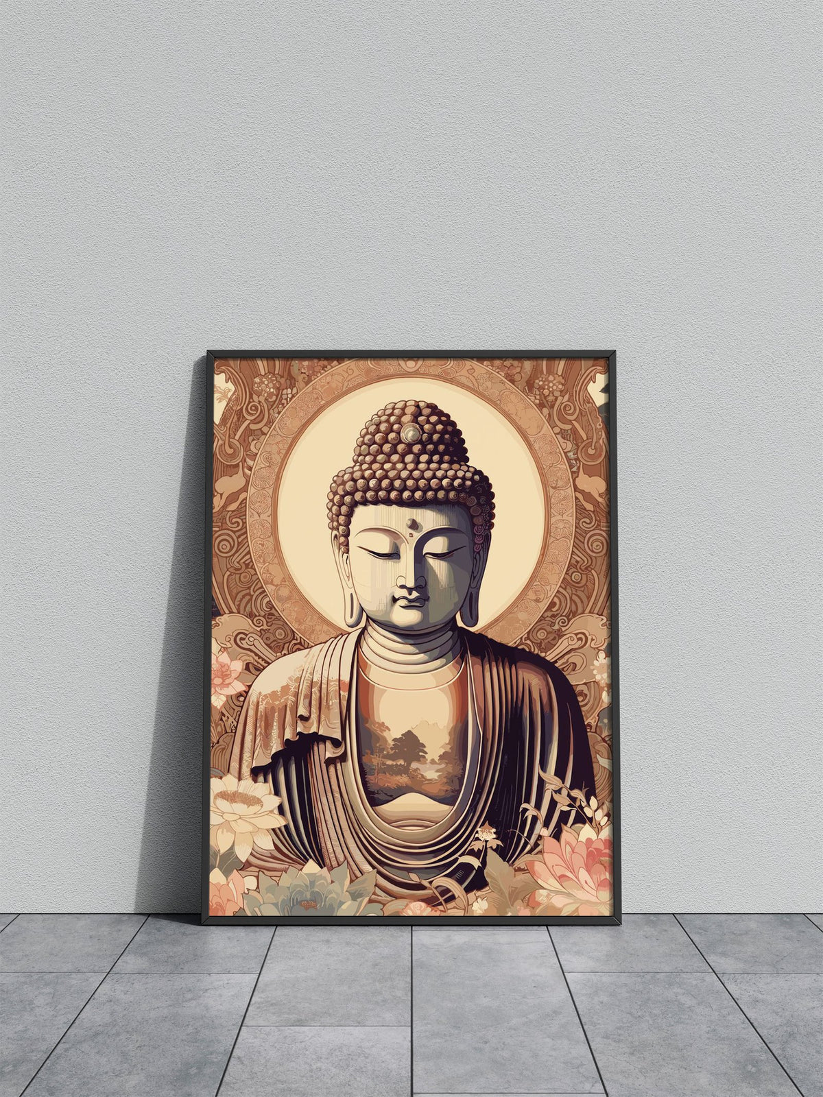 Zen Buddha Painting Asian Style Poster | Wall  Art for Home & Office | High-Quality Print - High-Quality Visual Display