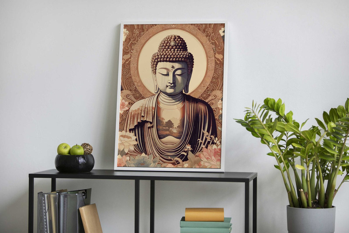 Zen Buddha Painting Asian Style Poster | Wall  Art for Home & Office | High-Quality Print - High-Quality Visual Display