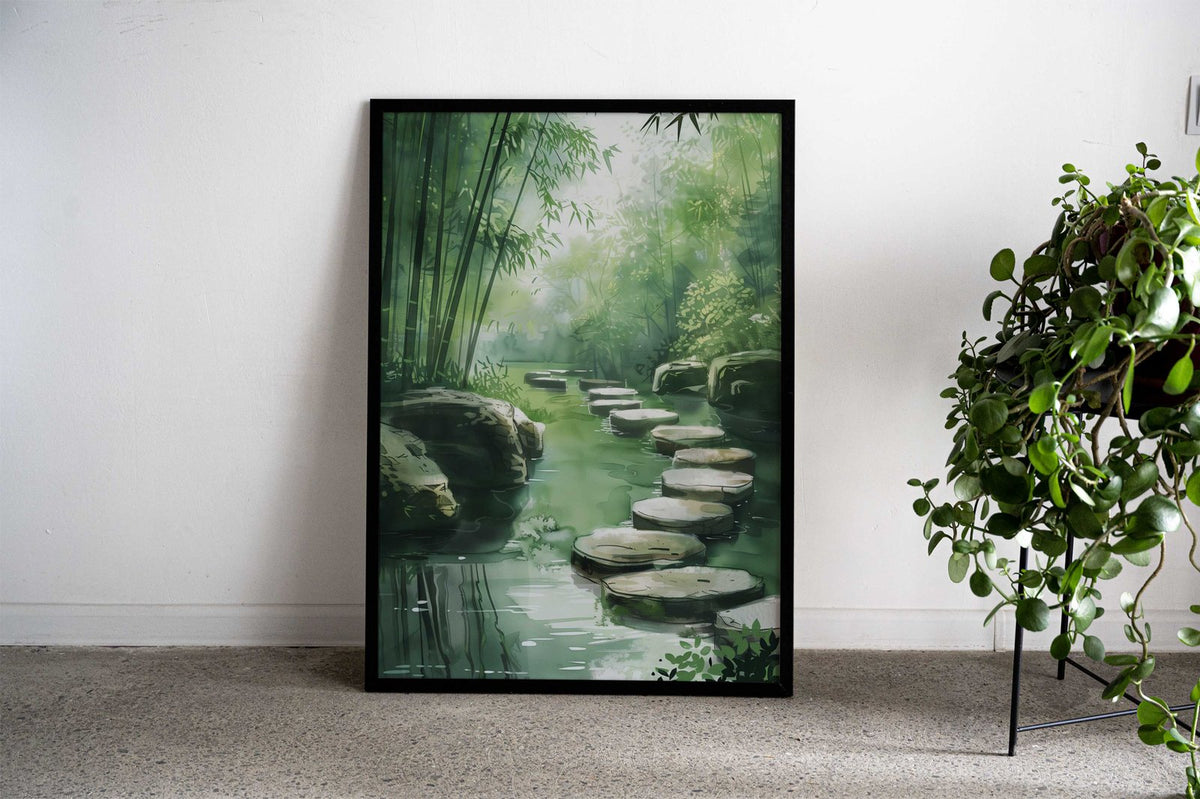 Zen Garden Path Asian Style Poster | Wall Art f or Home & Office | High-Quality Print - High-Quality Visual Display