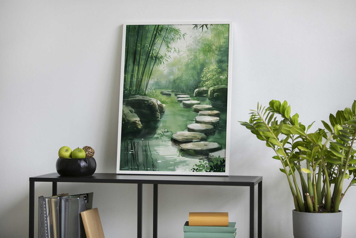 Zen Garden Path Asian Style Poster | Wall Art f or Home & Office | High-Quality Print - High-Quality Visual Display