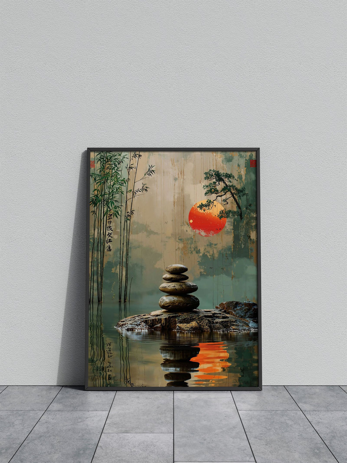 Zen Garden Sunset Asian Style Poster | Wall A rt for Home & Office | High-Quality Print - High-Quality Visual Display