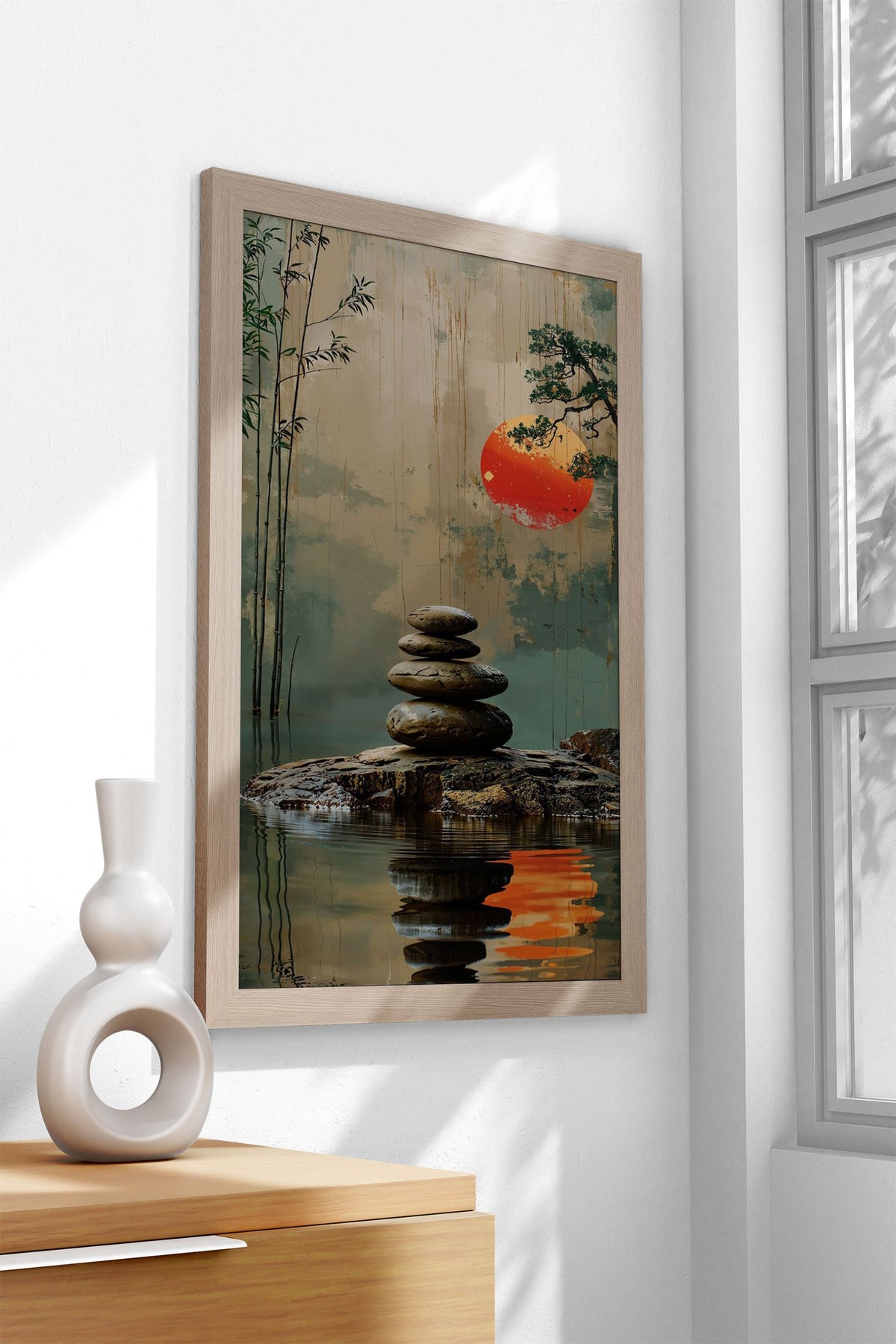 Zen Garden Sunset Asian Style Poster | Wall A rt for Home & Office | High-Quality Print - High-Quality Visual Display