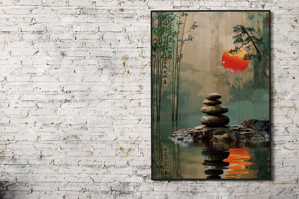 Zen Garden Sunset Asian Style Poster | Wall A rt for Home & Office | High-Quality Print - High-Quality Visual Display