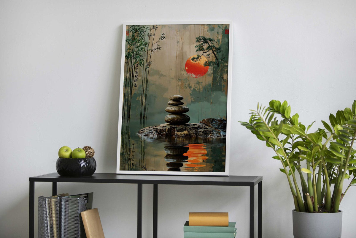 Zen Garden Sunset Asian Style Poster | Wall A rt for Home & Office | High-Quality Print - High-Quality Visual Display
