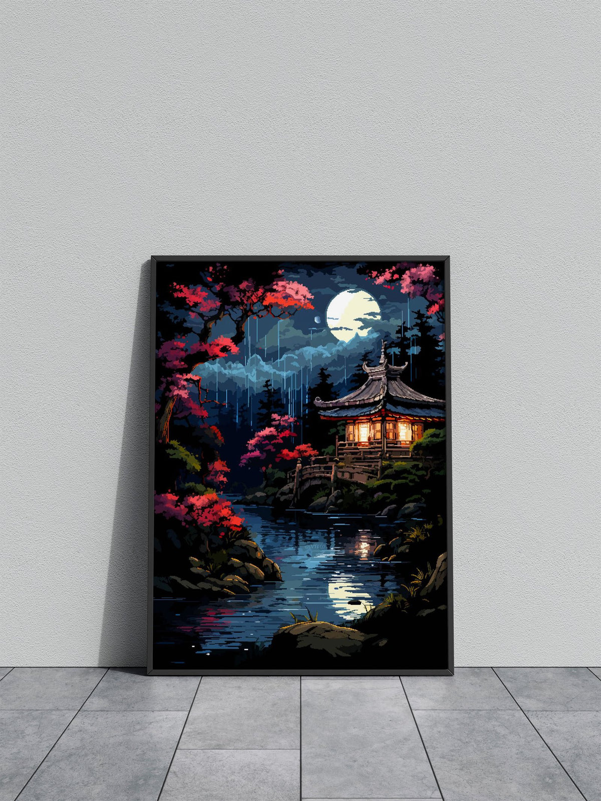 Zen Japan Garden Synthwave Asian Style Pos ter | Wall Art for Home & Office | High-Quality Print - High-Quality Visual Display
