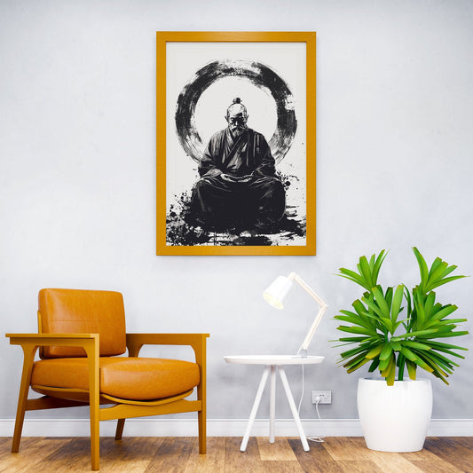 Zen Master in Meditation Asian Style Poster |  Wall Art for Home & Office | High-Quality Print - High-Quality Visual Display