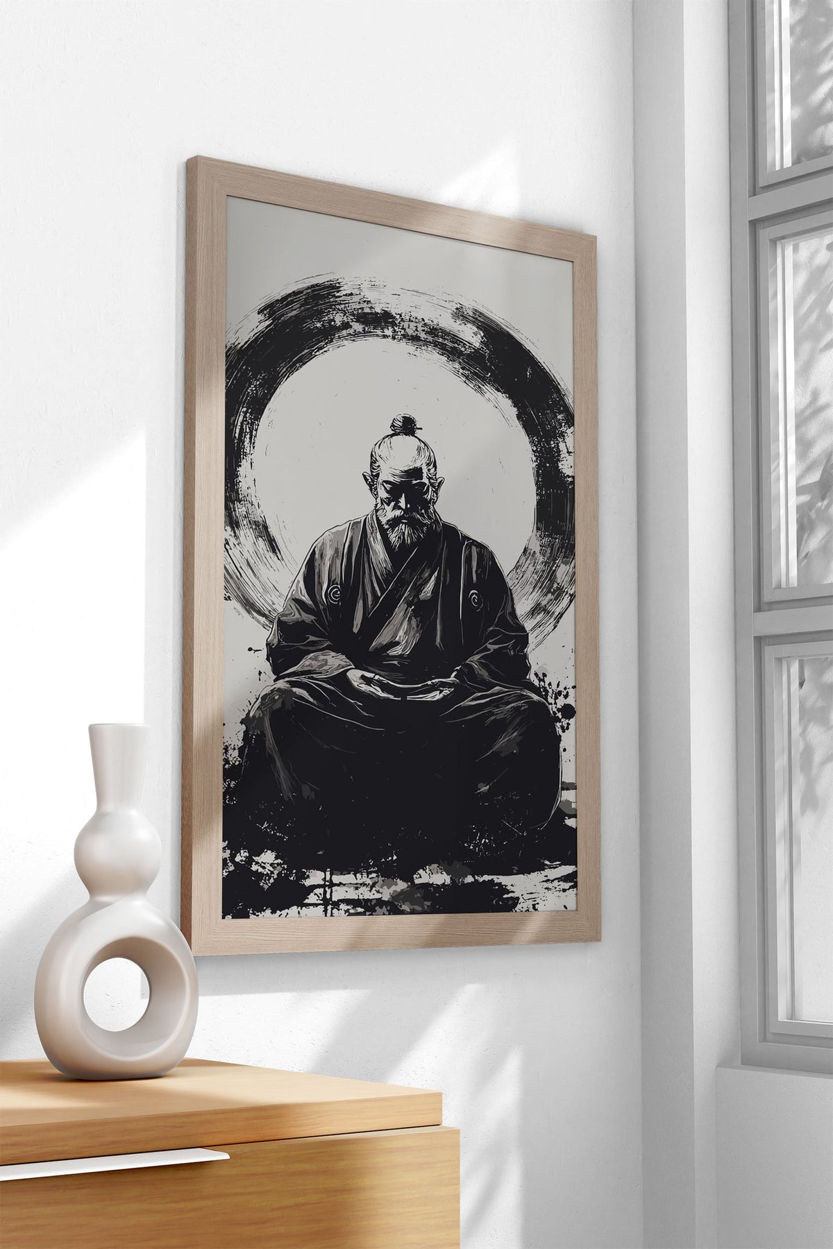 Zen Master in Meditation Asian Style Poster |  Wall Art for Home & Office | High-Quality Print - High-Quality Visual Display