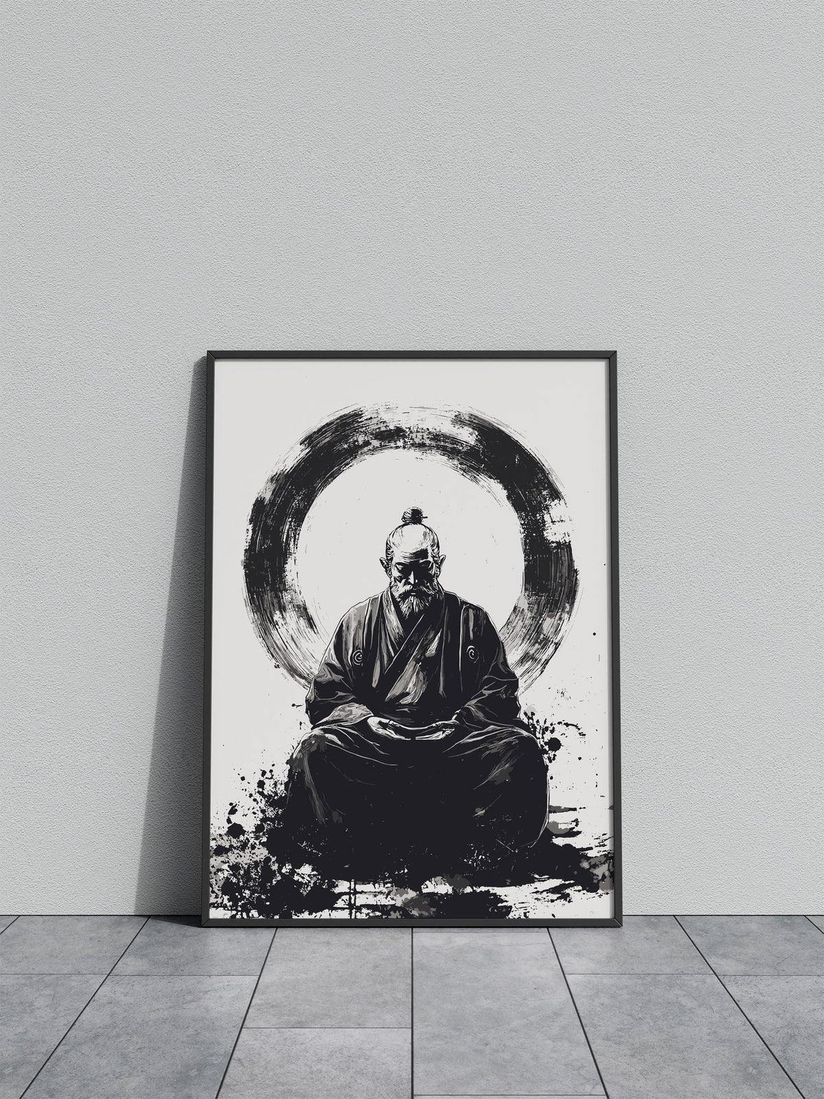 Zen Master in Meditation Asian Style Poster |  Wall Art for Home & Office | High-Quality Print - High-Quality Visual Display