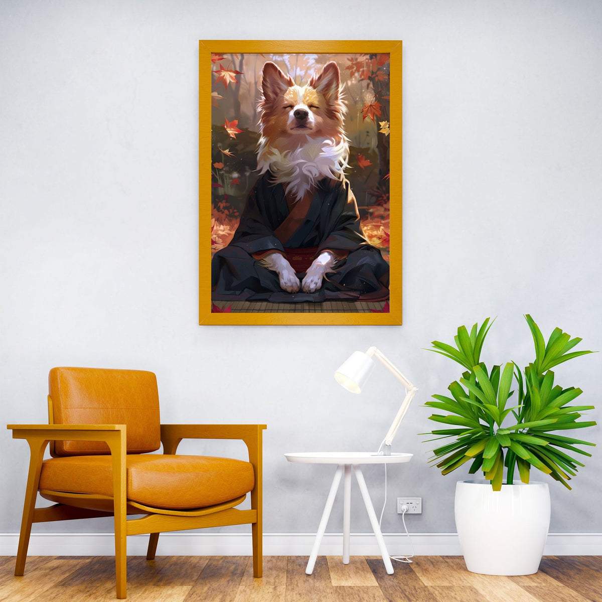 Zen Meditating Corgi Dog Asian Style Poster |  Wall Art for Home & Office | High-Quality Print - High-Quality Visual Display