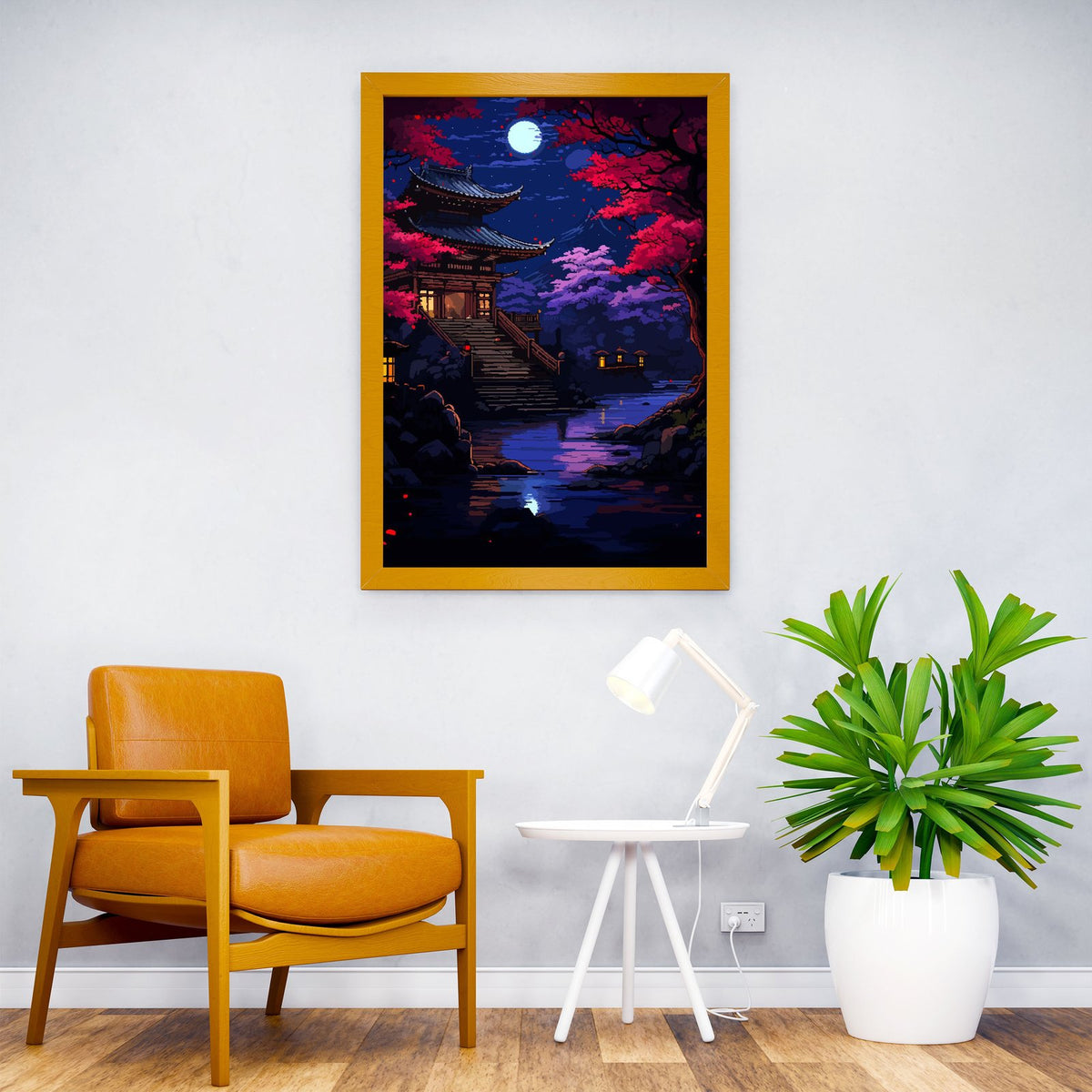 Zen Sakura Japan Pixel Art Asian Style Poster  | Wall Art for Home & Office | High-Quality Print - High-Quality Visual Display