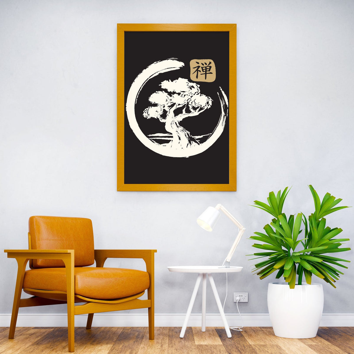 Zen circle bonsai japan Asian Style Poster | W all Art for Home & Office | High-Quality Print - High-Quality Visual Display