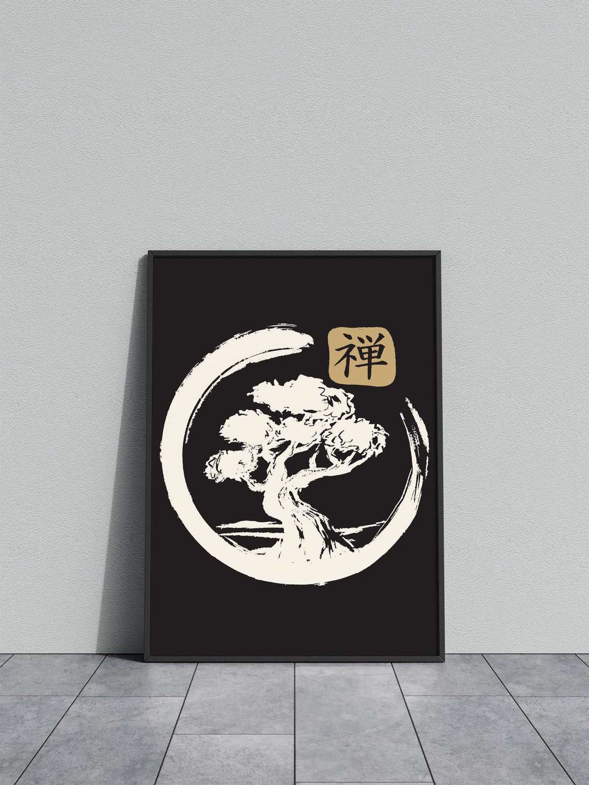 Zen circle bonsai japan Asian Style Poster | W all Art for Home & Office | High-Quality Print - High-Quality Visual Display