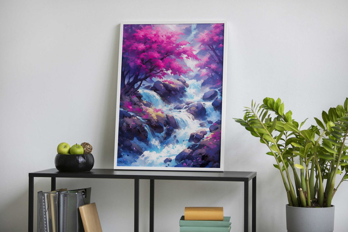 Zen waterfall Asian Style Poster | Wall Art for H ome & Office | High-Quality Print - High-Quality Visual Display