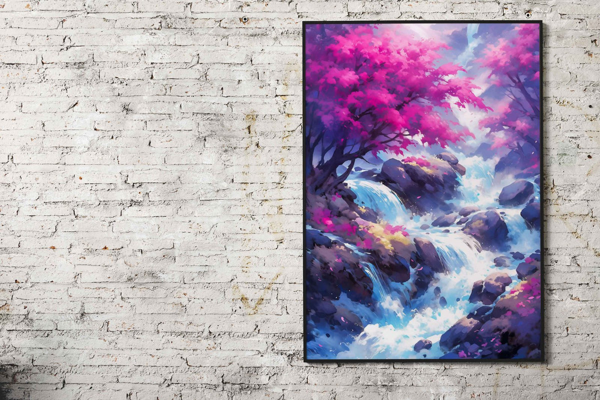 Zen waterfall Asian Style Poster | Wall Art for H ome & Office | High-Quality Print - High-Quality Visual Display