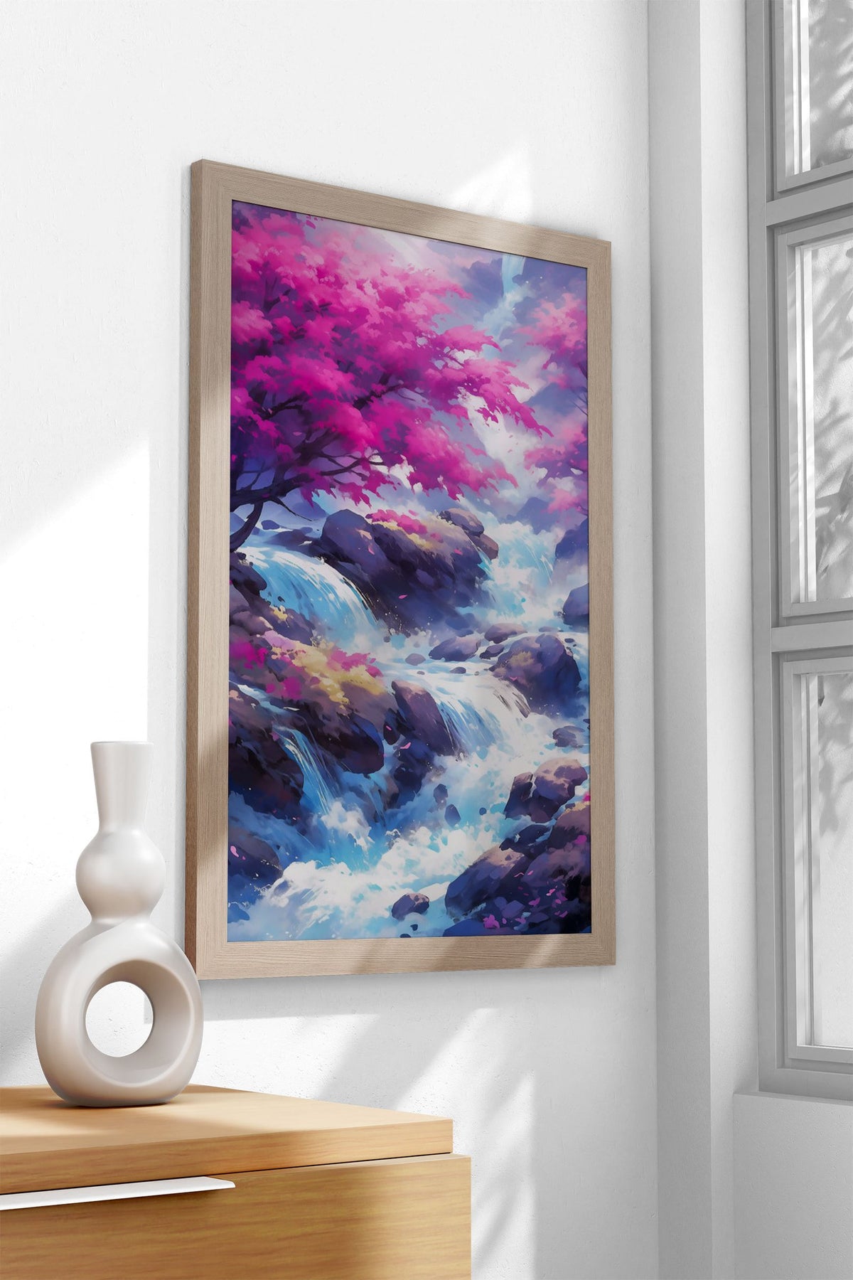 Zen waterfall Asian Style Poster | Wall Art for H ome & Office | High-Quality Print - High-Quality Visual Display