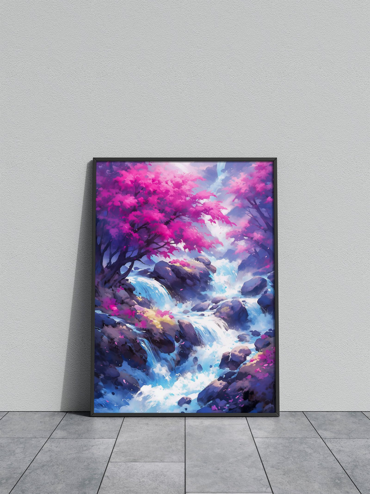 Zen waterfall Asian Style Poster | Wall Art for H ome & Office | High-Quality Print - High-Quality Visual Display