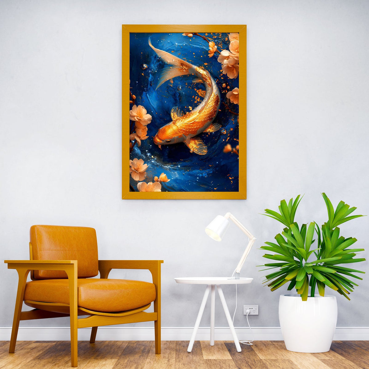 Zodiac Pisces Gold Koi Zen Asian Style Poster  | Wall Art for Home & Office | High-Quality Print - High-Quality Visual Display