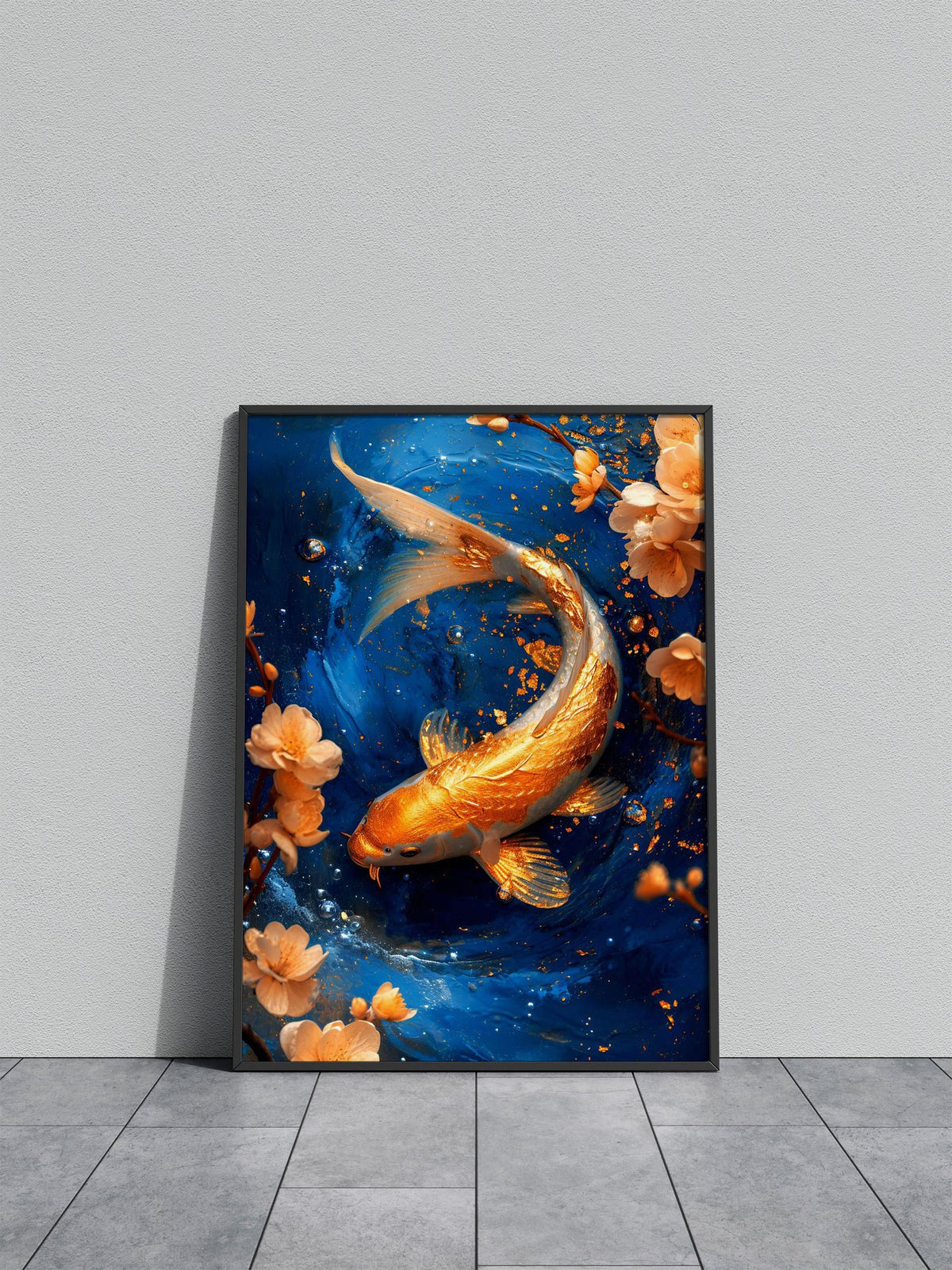 Zodiac Pisces Gold Koi Zen Asian Style Poster  | Wall Art for Home & Office | High-Quality Print - High-Quality Visual Display