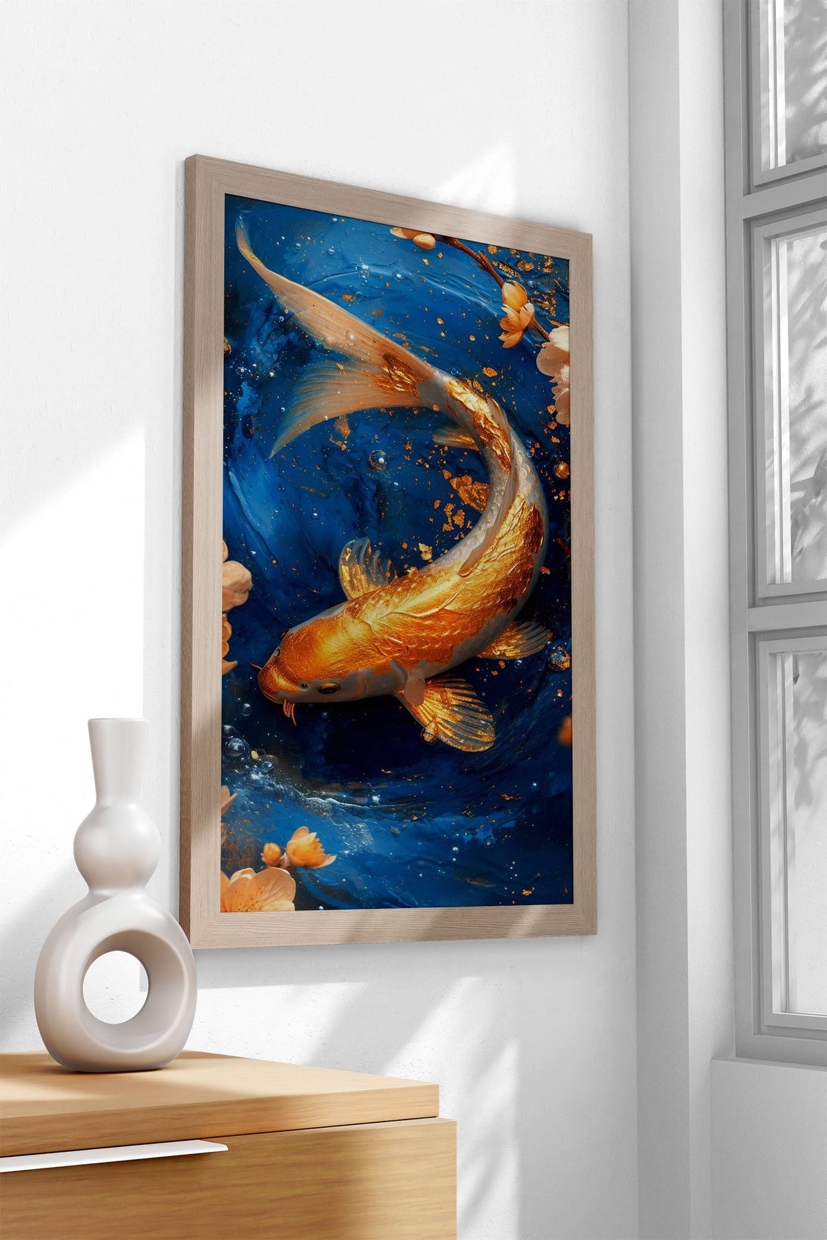 Zodiac Pisces Gold Koi Zen Asian Style Poster  | Wall Art for Home & Office | High-Quality Print - High-Quality Visual Display