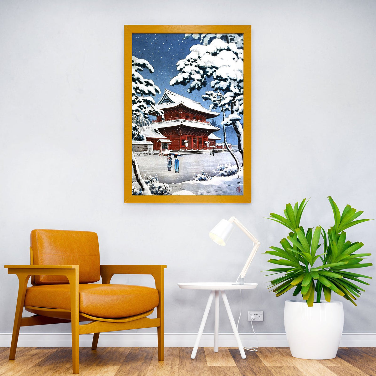 Zojoji Temple in Snow Asian Style Poster | Wal l Art for Home & Office | High-Quality Print - High-Quality Visual Display