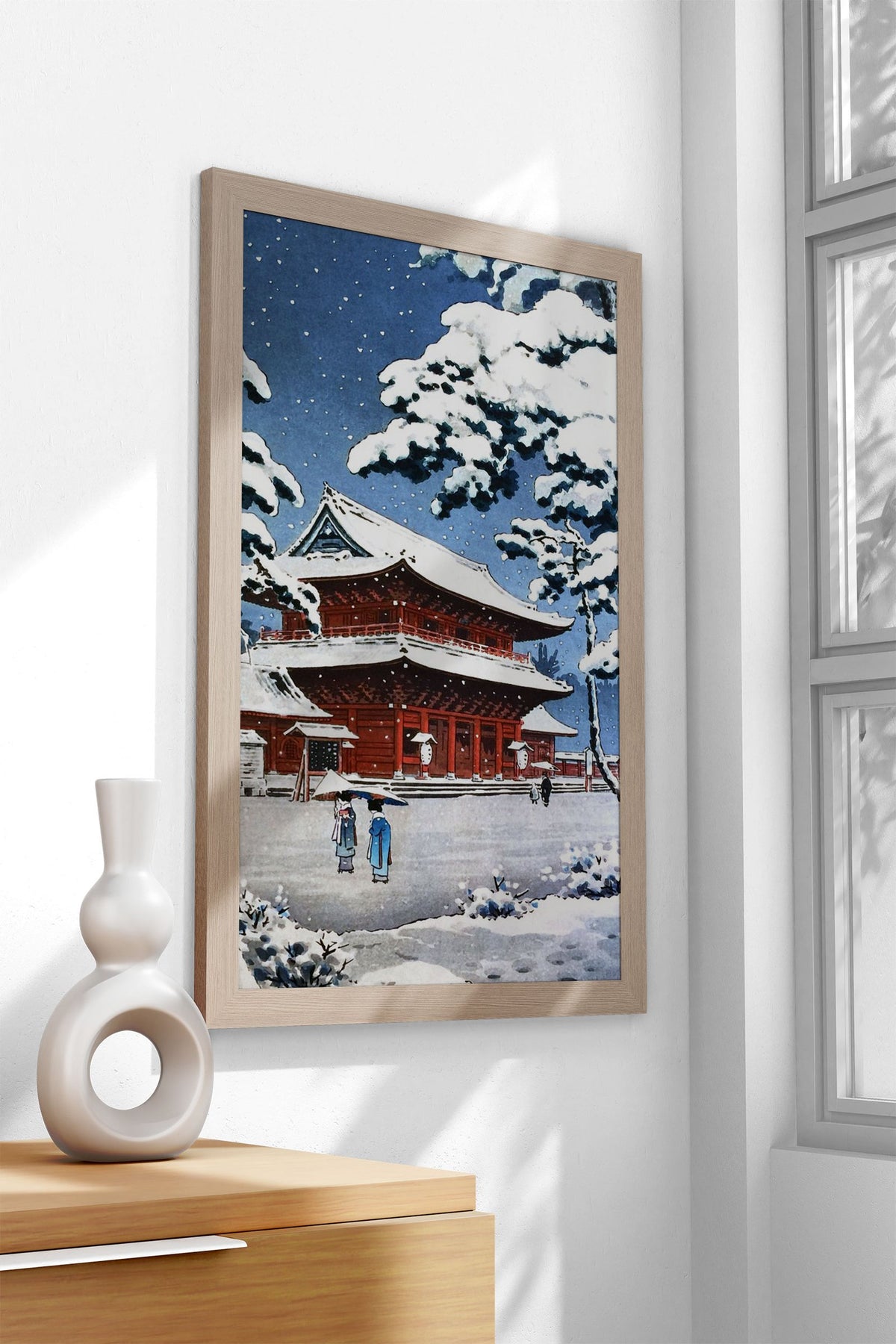Zojoji Temple in Snow Asian Style Poster | Wal l Art for Home & Office | High-Quality Print - High-Quality Visual Display