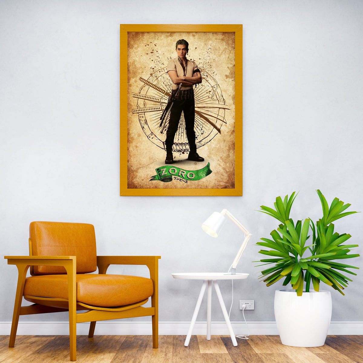 Zoro Retro Asian Style Poster | Wall Art for Ho me & Office | High-Quality Print - High-Quality Visual Display