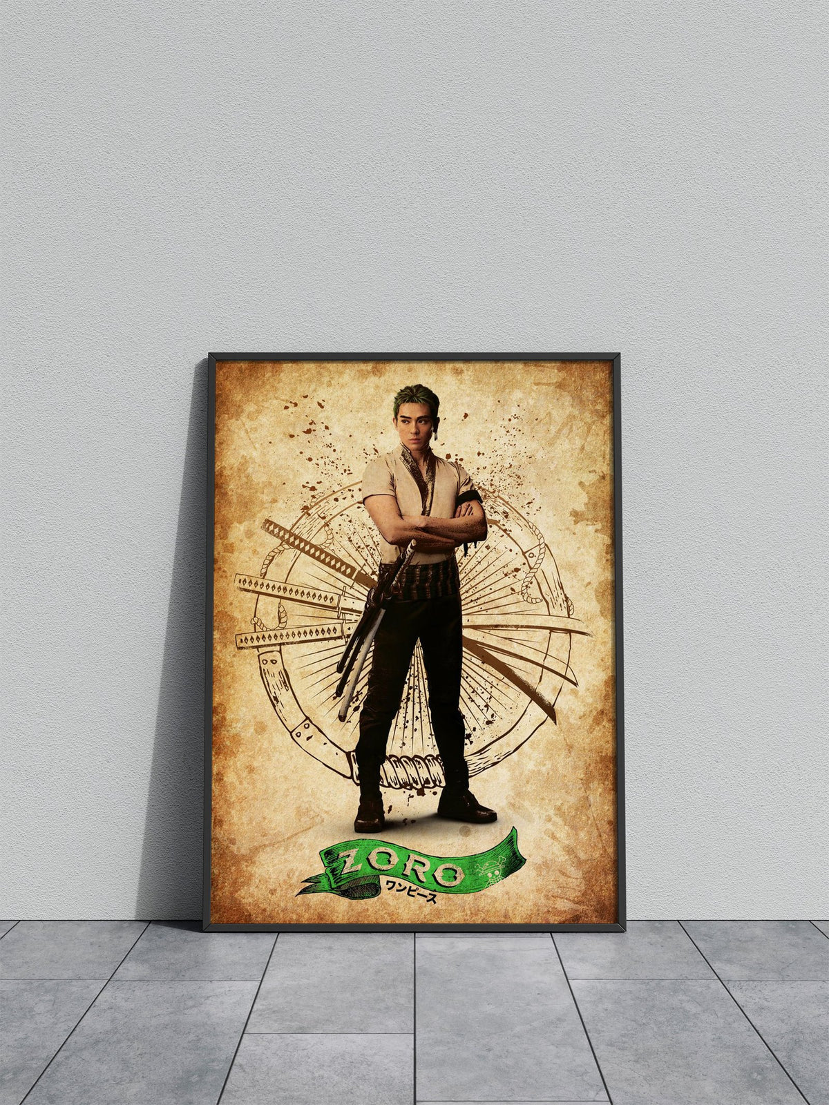 Zoro Retro Asian Style Poster | Wall Art for Ho me & Office | High-Quality Print - High-Quality Visual Display