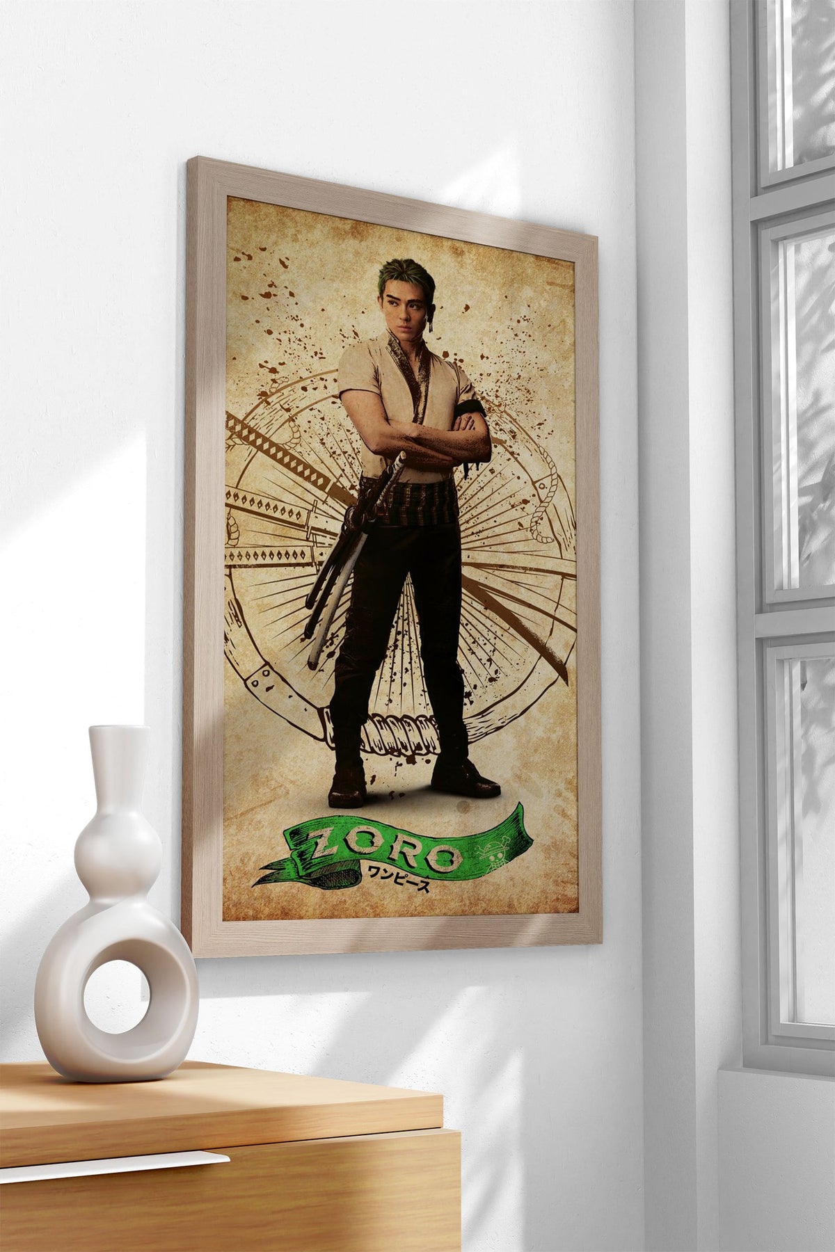 Zoro Retro Asian Style Poster | Wall Art for Ho me & Office | High-Quality Print - High-Quality Visual Display