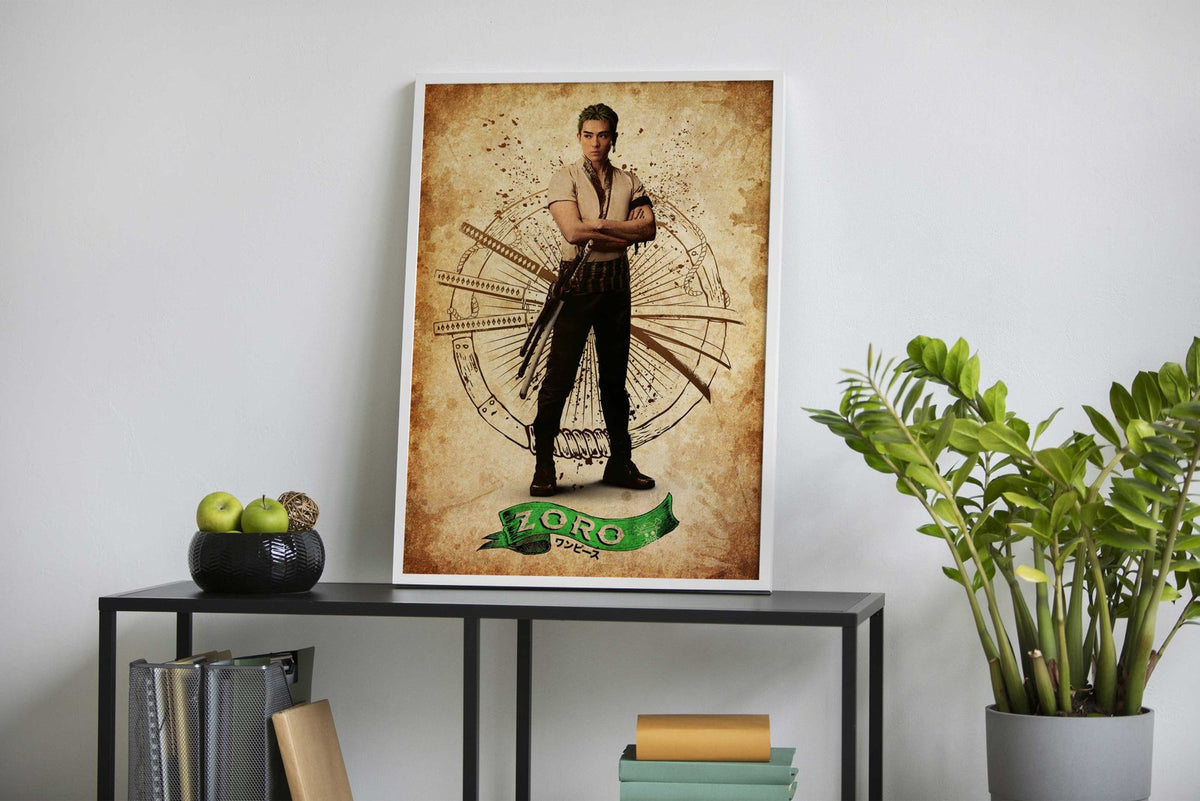 Zoro Retro Asian Style Poster | Wall Art for Ho me & Office | High-Quality Print - High-Quality Visual Display