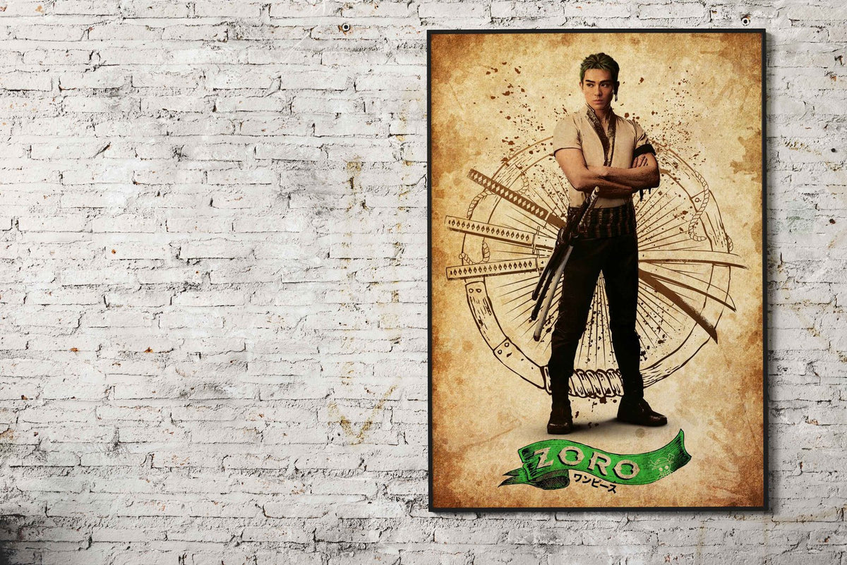 Zoro Retro Asian Style Poster | Wall Art for Ho me & Office | High-Quality Print - High-Quality Visual Display